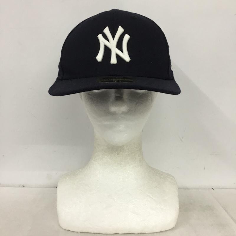 ニューエラ NEW ERA 帽子 キャップ NY 59FIFTY ニューヨーク ヤンキース 57.7cm ロゴ、文字 紺 / ネイビー / navy メンズ USED 古着 中古 10161390