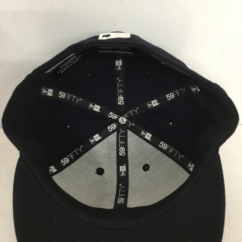 ニューエラ NEW ERA 帽子 キャップ NY 59FIFTY ニューヨーク ヤンキース 57.7cm ロゴ、文字 紺 / ネイビー / navy メンズ USED 古着 中古 10161390