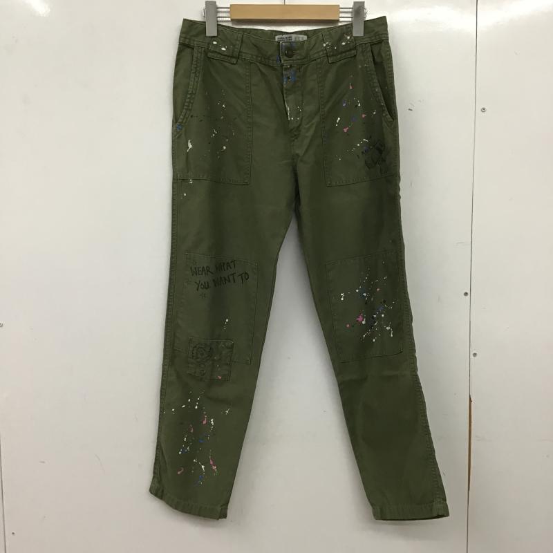 ザラベーシック ZARA BASIC パンツ ワークパンツ、ペインターパンツ ミリタリーパンツ ワイドパンツ カジュアルパンツ 36インチ ダメージ加工 カーキ / カーキ / khaki レディース USED 古着 中古 10161397