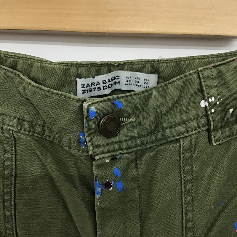 ザラベーシック ZARA BASIC パンツ ワークパンツ、ペインターパンツ ミリタリーパンツ ワイドパンツ カジュアルパンツ 36インチ ダメージ加工 カーキ / カーキ / khaki レディース USED 古着 中古 10161397