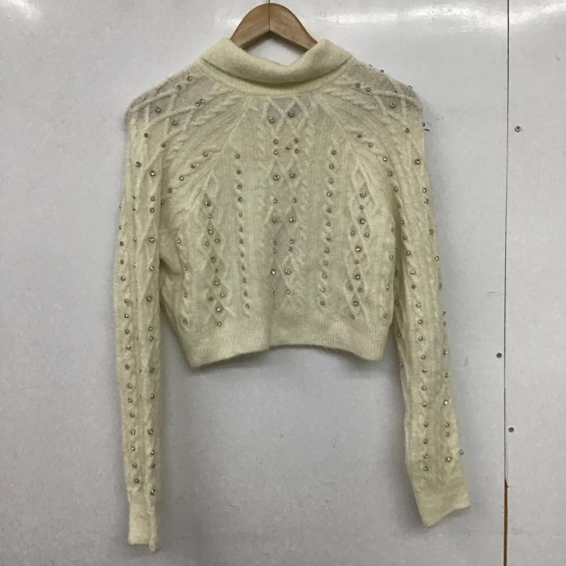 ザラ ZARA カーディガン 長袖 長袖カーディガン 前ボタン ニットカーディガン M  アイボリー / アイボリー / レディース USED 古着 中古 10161399