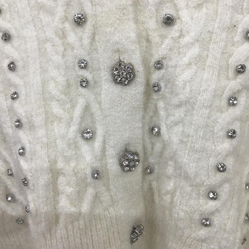 ザラ ZARA カーディガン 長袖 長袖カーディガン 前ボタン ニットカーディガン M  アイボリー / アイボリー / レディース USED 古着 中古 10161399
