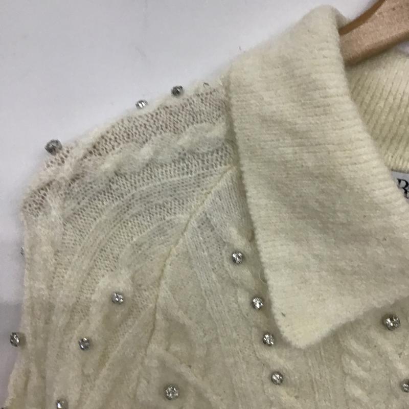 ザラ ZARA カーディガン 長袖 長袖カーディガン 前ボタン ニットカーディガン M  アイボリー / アイボリー / レディース USED 古着 中古 10161399