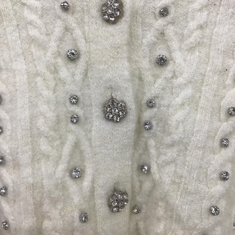 ザラ ZARA カーディガン 長袖 長袖カーディガン 前ボタン ニットカーディガン M  アイボリー / アイボリー / レディース USED 古着 中古 10161399