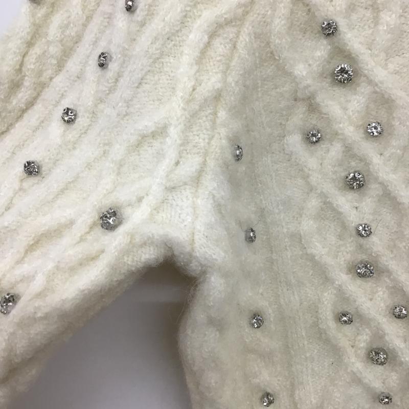 ザラ ZARA カーディガン 長袖 長袖カーディガン 前ボタン ニットカーディガン M  アイボリー / アイボリー / レディース USED 古着 中古 10161399