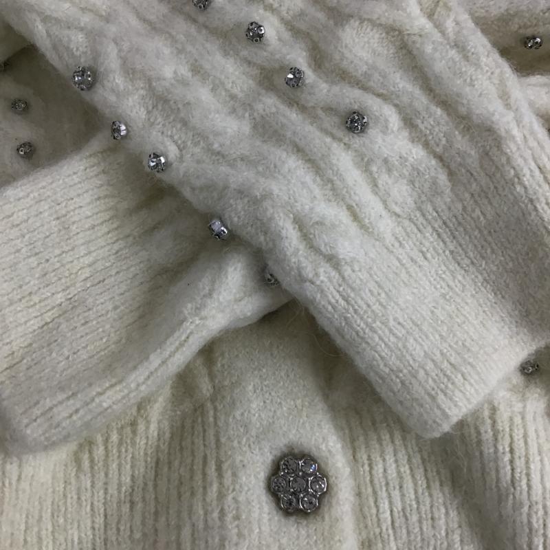 ザラ ZARA カーディガン 長袖 長袖カーディガン 前ボタン ニットカーディガン M  アイボリー / アイボリー / レディース USED 古着 中古 10161399