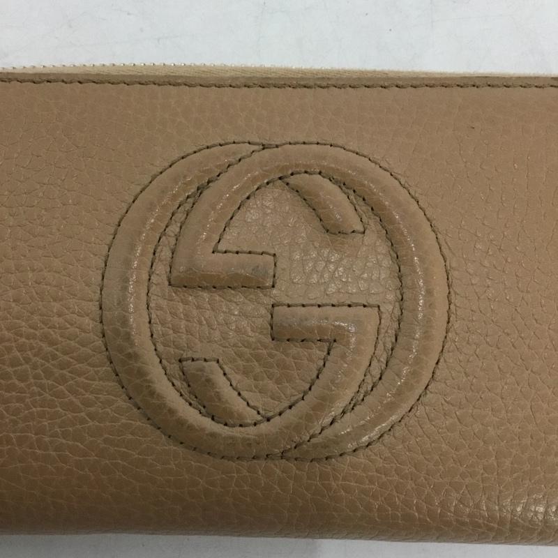 グッチ GUCCI 財布 長財布 ラウンドファスナー 598187 箱有 ワンポイント ベージュ / ベージュ / beige レディース USED 古着 中古 10161407