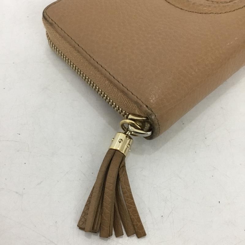 グッチ GUCCI 財布 長財布 ラウンドファスナー 598187 箱有 ワンポイント ベージュ / ベージュ / beige レディース USED 古着 中古 10161407