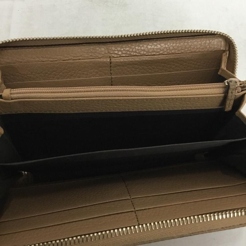 グッチ GUCCI 財布 長財布 ラウンドファスナー 598187 箱有 ワンポイント ベージュ / ベージュ / beige レディース USED 古着 中古 10161407