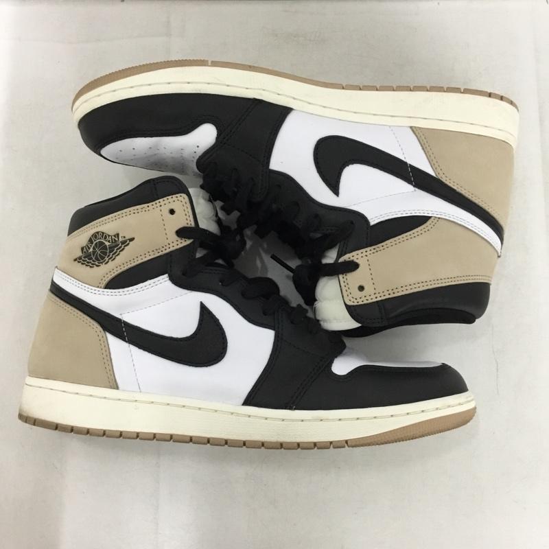 ナイキ NIKE スニーカー スニーカー FD2596-021 WMNS AIR JORDAN 1 RETRO HI OG 28.5cm 28.5cm ロゴ、文字 白 / ホワイト / white X 黒 / ブラック / black X ベージュ / ベージュ / beige レディース USED 古着 中古 10161408