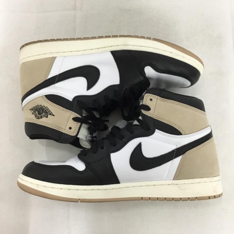 ナイキ NIKE スニーカー スニーカー FD2596-021 WMNS AIR JORDAN 1 RETRO HI OG 28.5cm 28.5cm ロゴ、文字 白 / ホワイト / white X 黒 / ブラック / black X ベージュ / ベージュ / beige レディース USED 古着 中古 10161408