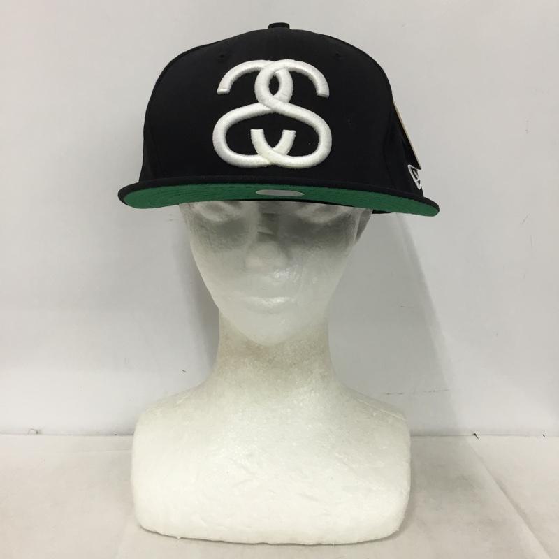 ステューシー STUSSY 帽子 キャップ NEW ERA BIG SS タグ付き 58.7cm ロゴ、文字 黒 / ブラック / black メンズ USED 古着 中古 10161415
