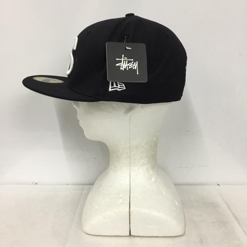 ステューシー STUSSY 帽子 キャップ NEW ERA BIG SS タグ付き 58.7cm ロゴ、文字 黒 / ブラック / black メンズ USED 古着 中古 10161415