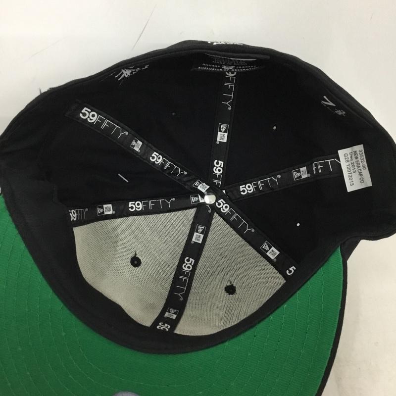 ステューシー STUSSY 帽子 キャップ NEW ERA BIG SS タグ付き 58.7cm ロゴ、文字 黒 / ブラック / black メンズ USED 古着 中古 10161415
