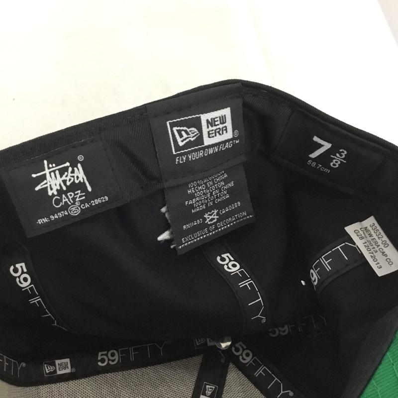 ステューシー STUSSY 帽子 キャップ NEW ERA BIG SS タグ付き 58.7cm ロゴ、文字 黒 / ブラック / black メンズ USED 古着 中古 10161415