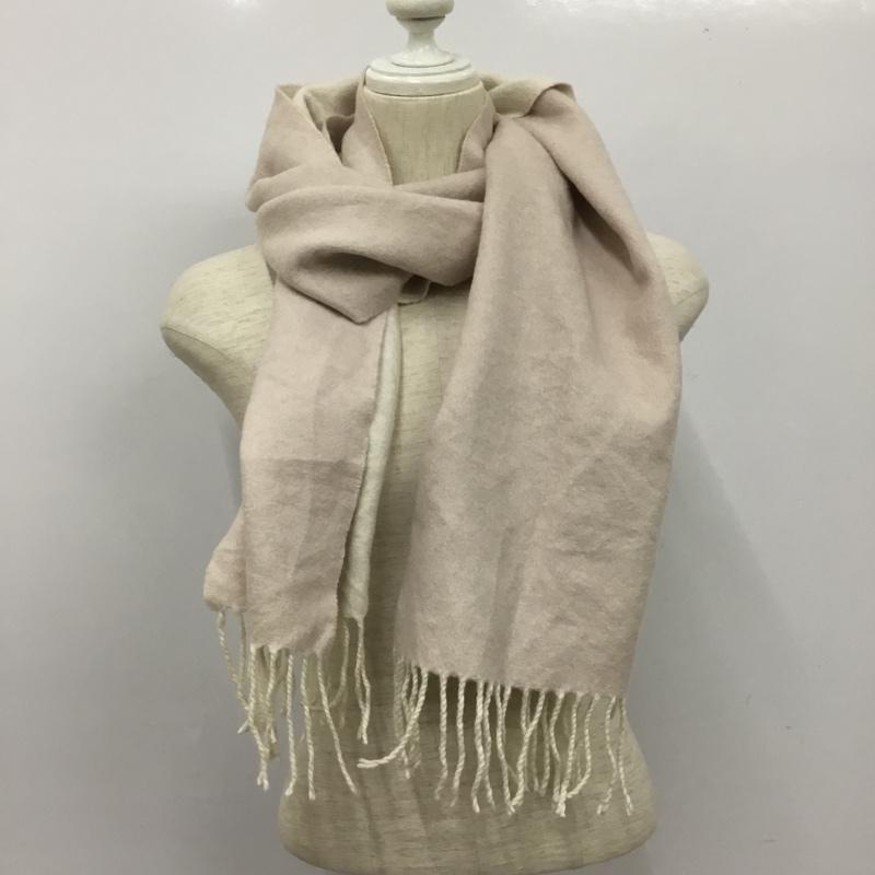 ピアチェンツァ PIACENZA マフラー マフラー フリンジ ダブルフェイス ロゴ、文字 桃 / ピンク / pink X ベージュ / ベージュ / beige レディース USED 古着 中古 10161419
