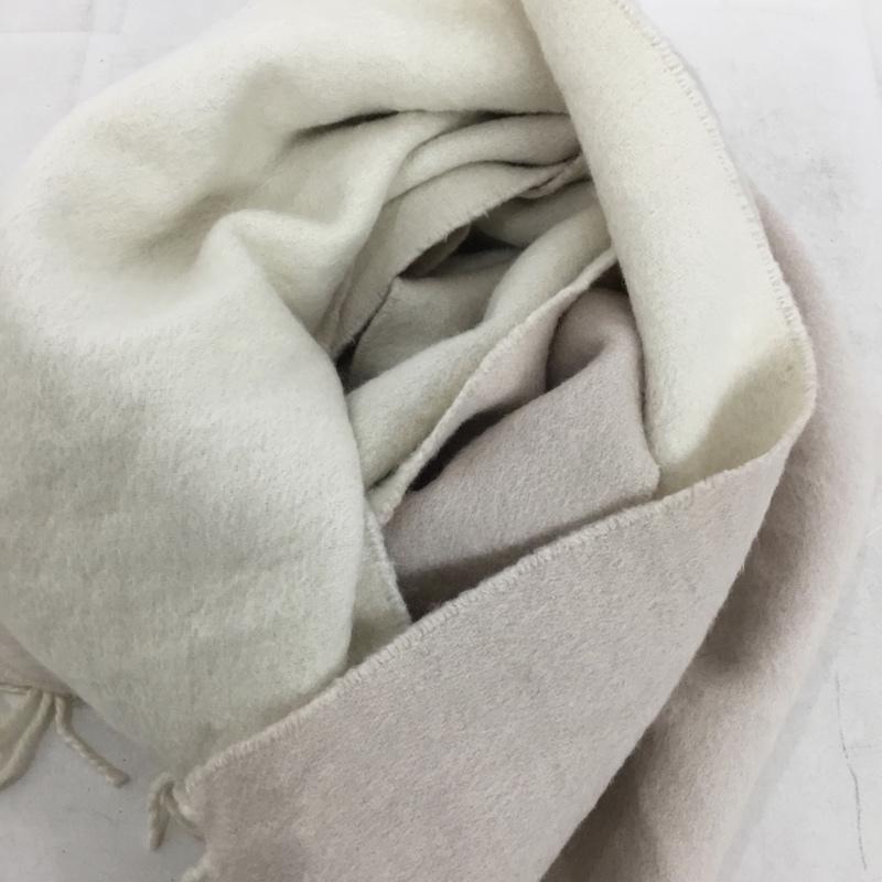 ピアチェンツァ PIACENZA マフラー マフラー フリンジ ダブルフェイス ロゴ、文字 桃 / ピンク / pink X ベージュ / ベージュ / beige レディース USED 古着 中古 10161419