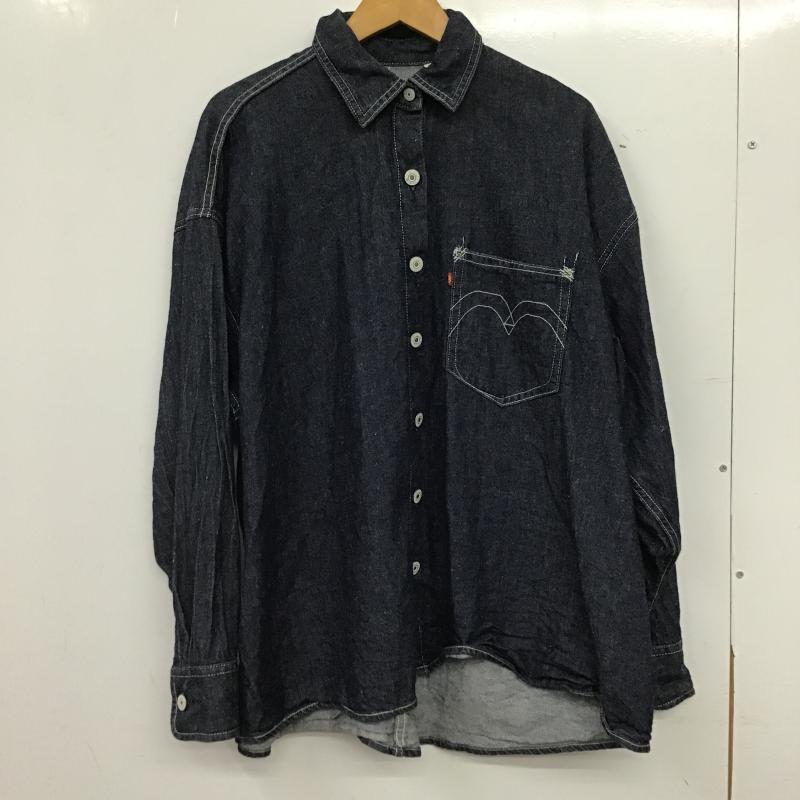 リーバイス Levi s シャツ、ブラウス 長袖 デニムシャツ S 無地 インディゴ / インディゴ / Indigo レディース USED 古着 中古 10161436