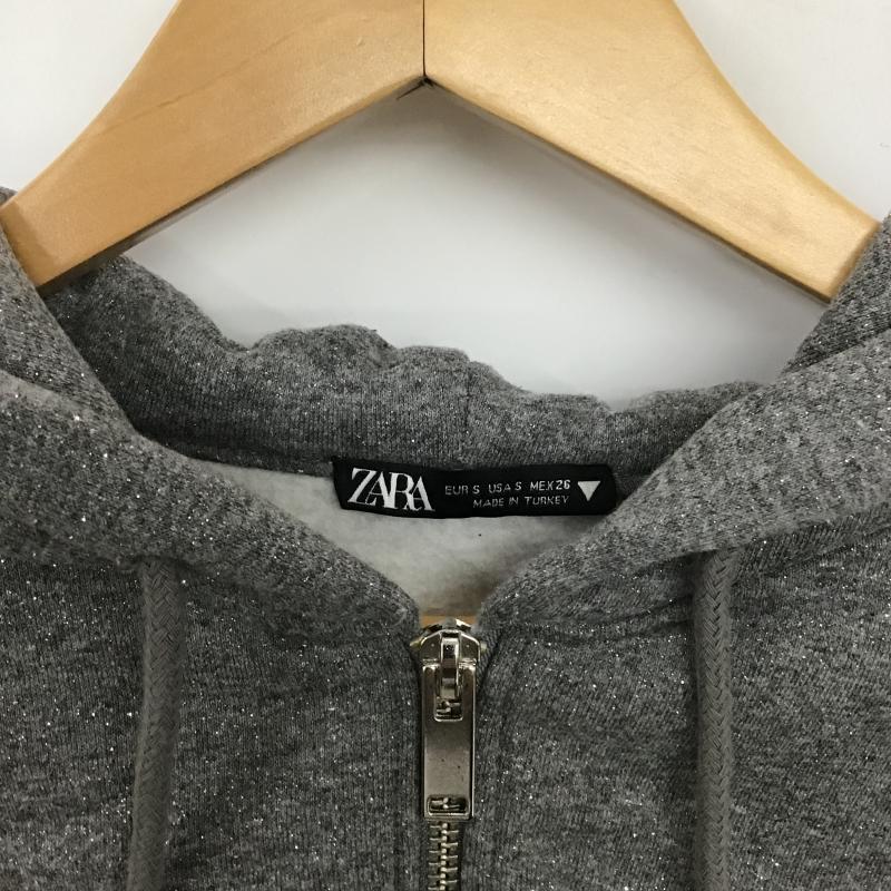 ザラ ZARA パーカー 長袖 ジップパーカー S 無地 灰 / グレー / gray レディース USED 古着 中古 10161439