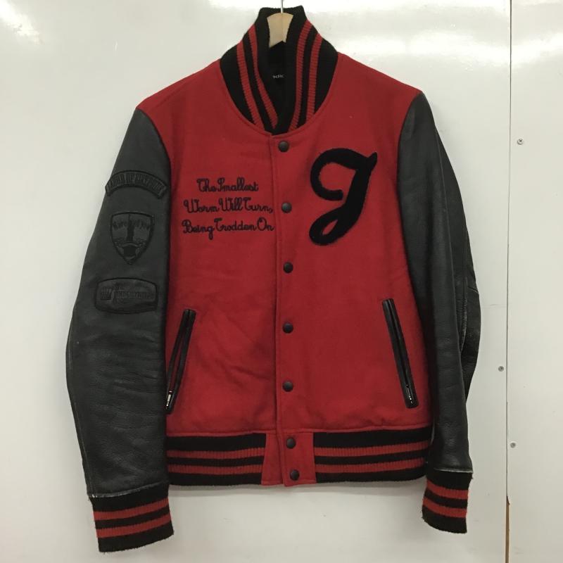 ジャックローズ JACKROSE ジャケット、上着 ジャンパー、ブルゾン フロントボタンジャケット スタジャン アウター 3 ロゴ、文字 赤 / レッド / red X 黒 / ブラック / black メンズ USED 古着 中古 10161446