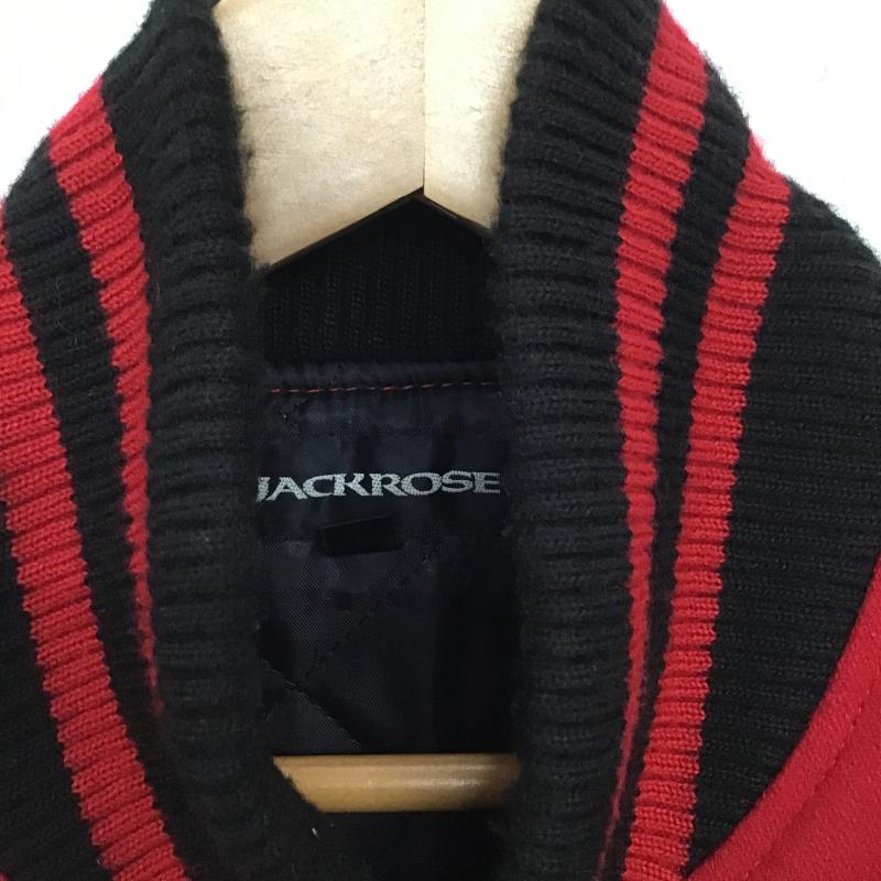 ジャックローズ JACKROSE ジャケット、上着 ジャンパー、ブルゾン フロントボタンジャケット スタジャン アウター 3 ロゴ、文字 赤 / レッド / red X 黒 / ブラック / black メンズ USED 古着 中古 10161446
