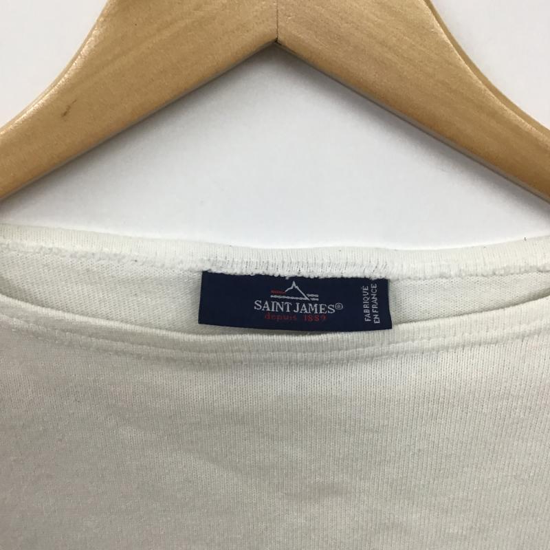セントジェームス SAINT JAMES カットソー 長袖 長袖カットソー 無地カットソー ワイドネック 3 無地 白 / ホワイト / white メンズ USED 古着 中古 10161457