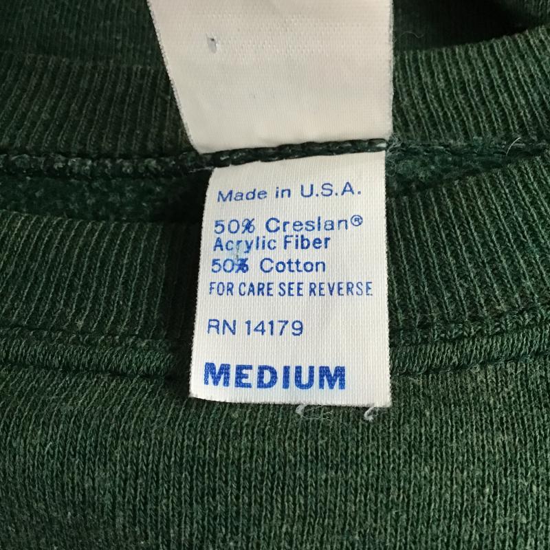 カレッジエイト パシフィック Collegiate Pacific トレーナー 長袖 長袖トレーナー スウェット クルーネック プルオーバー M ロゴ、文字 緑 / グリーン / green メンズ USED 古着 中古 10161459