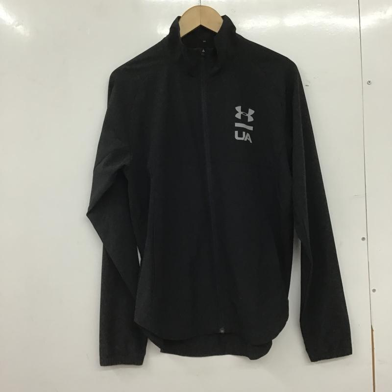 アンダーアーマー UNDER ARMOUR ジャケット、上着 ジャンパー、ブルゾン ジップアップジャケット アウター ジャージ M ロゴ、文字 黒 / ブラック / black メンズ USED 古着 中古 10161461
