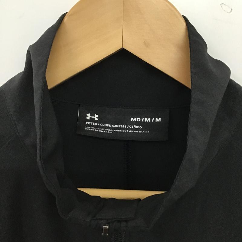 アンダーアーマー UNDER ARMOUR ジャケット、上着 ジャンパー、ブルゾン ジップアップジャケット アウター ジャージ M ロゴ、文字 黒 / ブラック / black メンズ USED 古着 中古 10161461