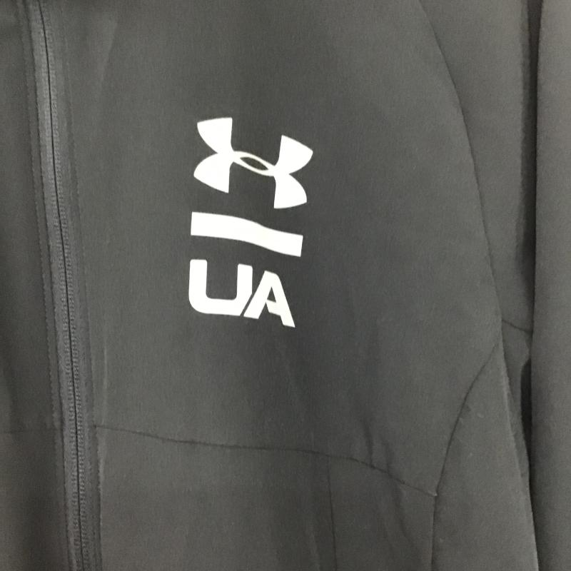 アンダーアーマー UNDER ARMOUR ジャケット、上着 ジャンパー、ブルゾン ジップアップジャケット アウター ジャージ M ロゴ、文字 黒 / ブラック / black メンズ USED 古着 中古 10161461