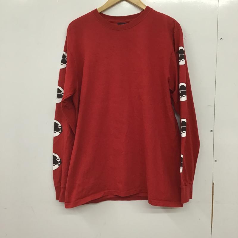 ステューシー STUSSY カットソー 長袖 長袖カットソー プリントカットソー クルーネック M ロゴ、文字 赤 / レッド / red メンズ USED 古着 中古 10161464