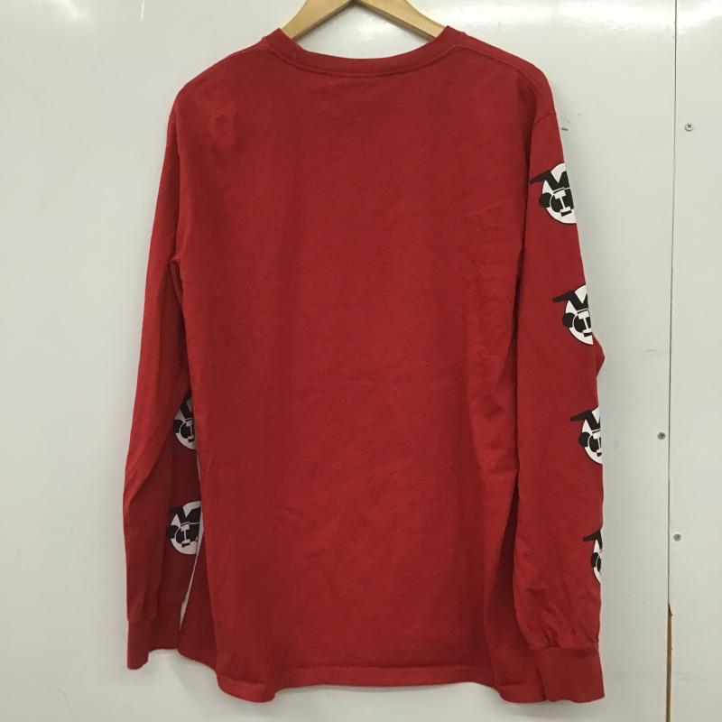ステューシー STUSSY カットソー 長袖 長袖カットソー プリントカットソー クルーネック M ロゴ、文字 赤 / レッド / red メンズ USED 古着 中古 10161464