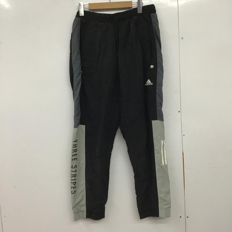 アディダス adidas パンツ ワークパンツ、ペインターパンツ ワイドパンツ カジュアルパンツ ワークパンツ ナイロンパンツ L ロゴ、文字 黒 / ブラック / black X 灰 / グレー / gray メンズ USED 古着 中古 10161473
