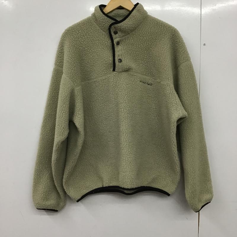 モンベル mont-bell ジャケット、上着 ジャンパー、ブルゾン フリースジャケット プルオーバー スタンドネック L ロゴ、文字 ベージュ / ベージュ / beige メンズ USED 古着 中古 10161474