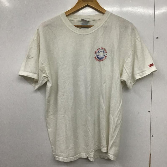 ヘインズ HANES Tシャツ 半袖 半袖カットソー プリントTシャツ クルーネックカットソー M ロゴ、文字 白 / ホワイト / white メンズ USED 古着 中古 10161477