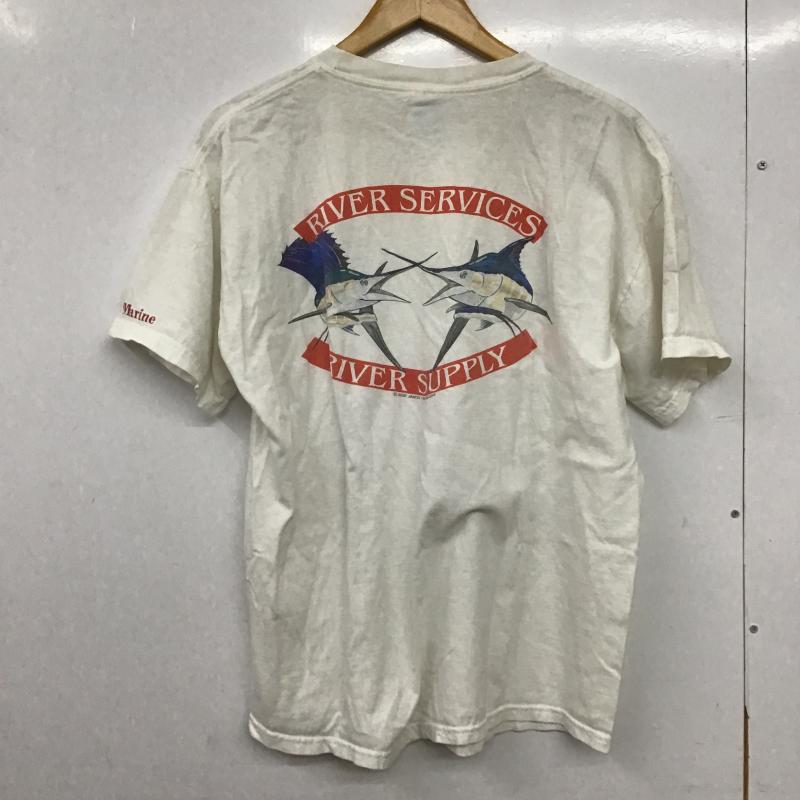 ヘインズ HANES Tシャツ 半袖 半袖カットソー プリントTシャツ クルーネックカットソー M ロゴ、文字 白 / ホワイト / white メンズ USED 古着 中古 10161477