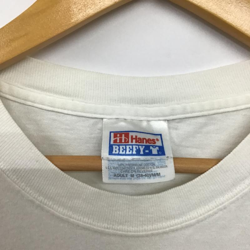ヘインズ HANES Tシャツ 半袖 半袖カットソー プリントTシャツ クルーネックカットソー M ロゴ、文字 白 / ホワイト / white メンズ USED 古着 中古 10161477