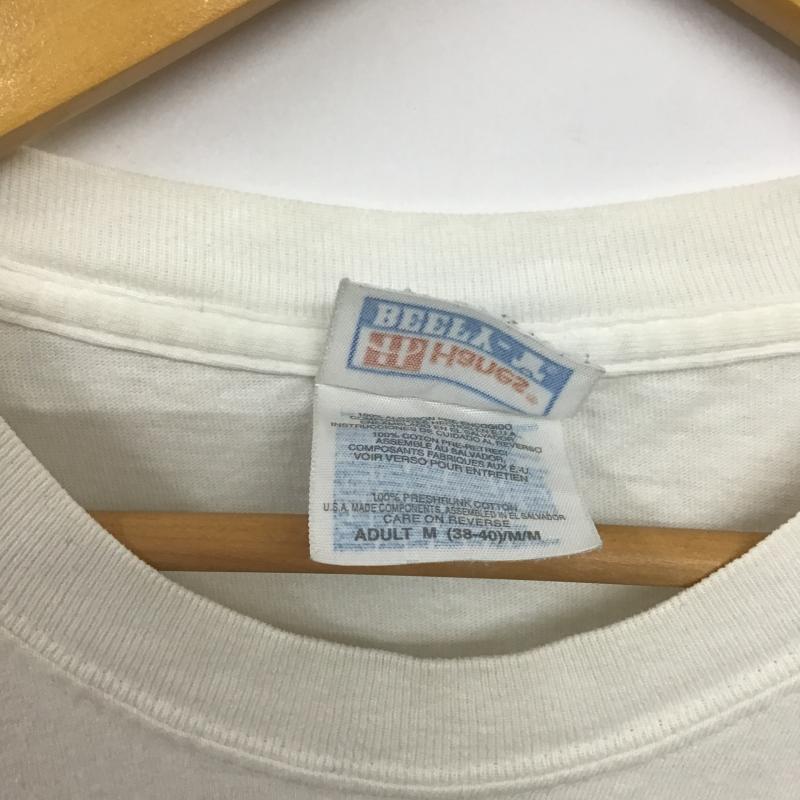 ヘインズ HANES Tシャツ 半袖 半袖カットソー プリントTシャツ クルーネックカットソー M ロゴ、文字 白 / ホワイト / white メンズ USED 古着 中古 10161477