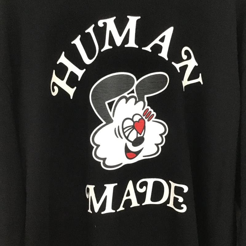 ヒューマンメード HUMAN MADE カットソー 長袖 長袖カットソー プリントカットソー クルーネック XXL プリント 黒 / ブラック / black メンズ USED 古着 中古 10161482