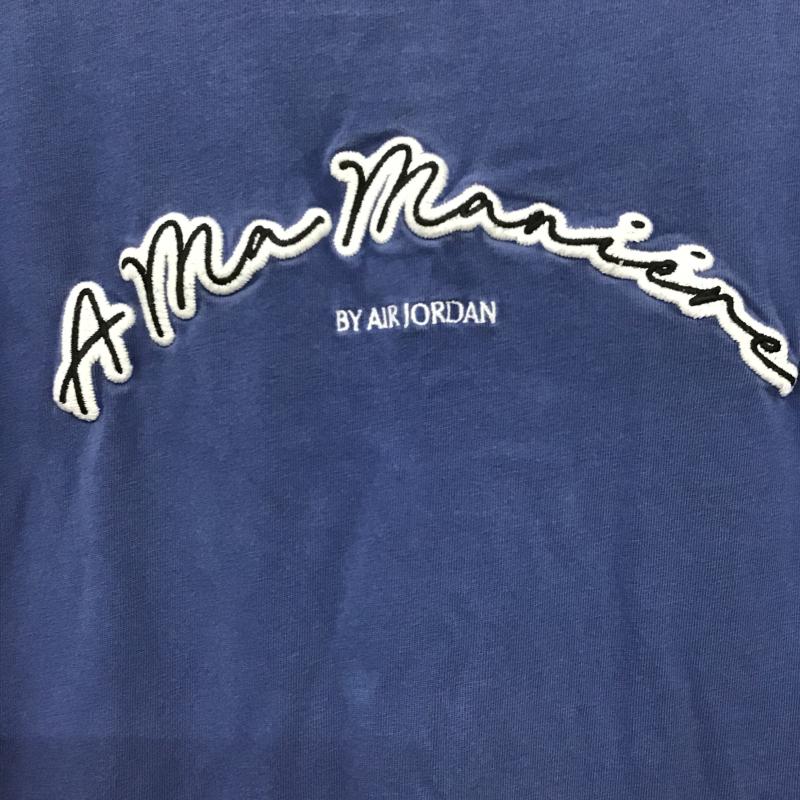 エアジョーダン AIR JORDAN Tシャツ 半袖 半袖カットソー プリントTシャツ クルーネックカットソー M ロゴ、文字 紺 / ネイビー / navy メンズ USED 古着 中古 10161486