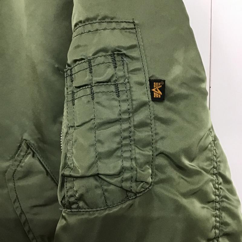 アルファインダストリー Alpha Industries ジャケット、上着 ジャンパー、ブルゾン ジップアップナイロンジャケット フライトジャケット L 無地 カーキ / カーキ / khaki メンズ USED 古着 中古 10161489
