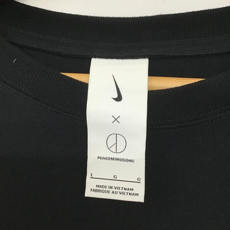ナイキ NIKE カットソー 長袖 長袖カットソー プリントカットソー クルーネック L ロゴ、文字 黒 / ブラック / black メンズ USED 古着 中古 10161490
