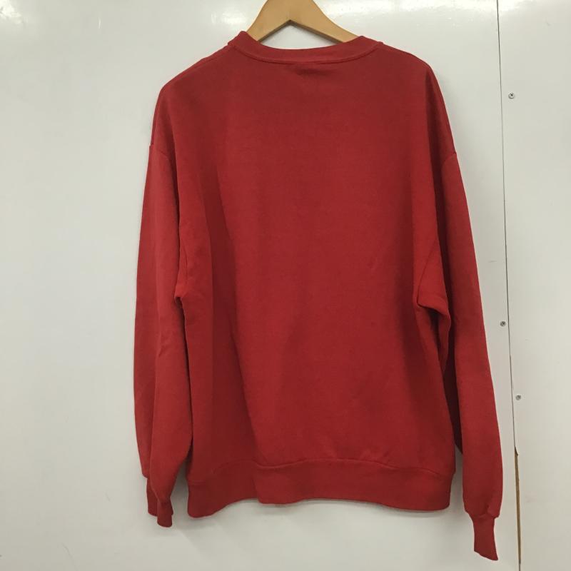ベルバシーン Velva Sheen トレーナー 長袖 長袖トレーナー スウェット クルーネック プルオーバー L プリント 赤 / レッド / red メンズ USED 古着 中古 10161491