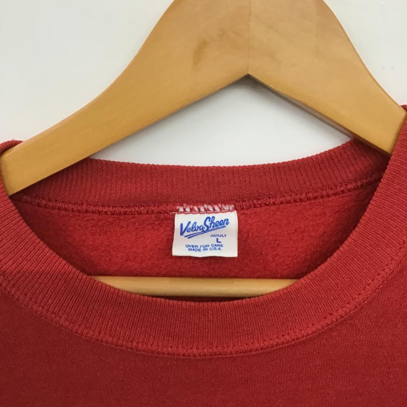 ベルバシーン Velva Sheen トレーナー 長袖 長袖トレーナー スウェット クルーネック プルオーバー L プリント 赤 / レッド / red メンズ USED 古着 中古 10161491