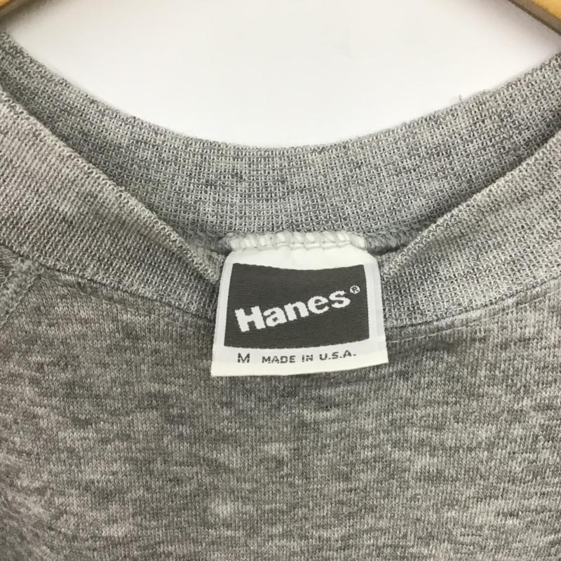 ヘインズ HANES トレーナー 長袖 長袖トレーナー スウェット クルーネック プルオーバー M 無地 灰 / グレー / gray メンズ USED 古着 中古 10161494