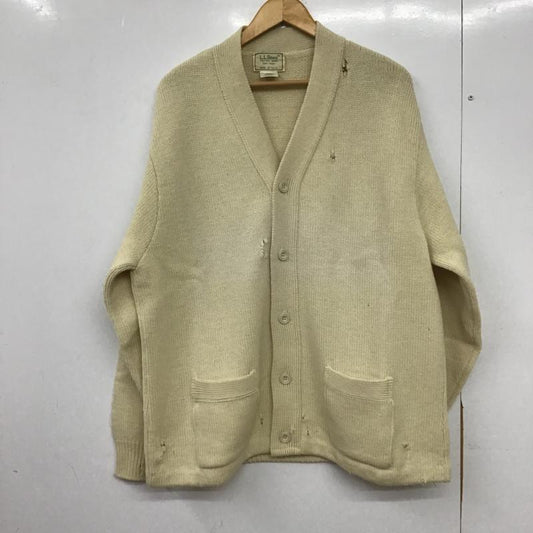 エルエルビーン L.L.Bean カーディガン 長袖 長袖カーディガン 前ボタン ニットカーディガン XL 無地 アイボリー / アイボリー / メンズ USED 古着 中古 10161498