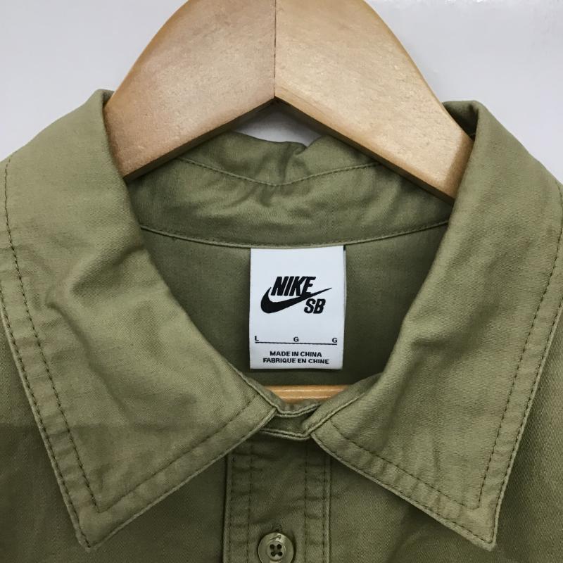 ナイキ NIKE シャツ、ブラウス 長袖 長袖シャツ 無地シャツ カラーシャツ L ロゴ、文字 ベージュ / ベージュ / beige メンズ USED 古着 中古 10161502
