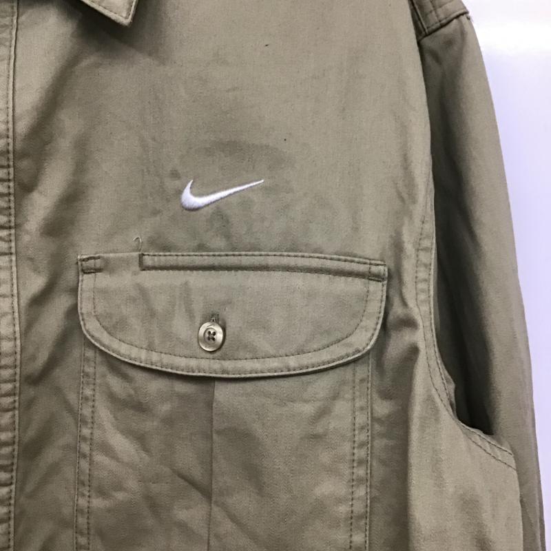 ナイキ NIKE シャツ、ブラウス 長袖 長袖シャツ 無地シャツ カラーシャツ L ロゴ、文字 ベージュ / ベージュ / beige メンズ USED 古着 中古 10161502