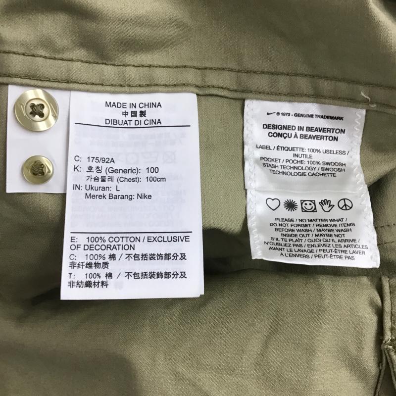 ナイキ NIKE シャツ、ブラウス 長袖 長袖シャツ 無地シャツ カラーシャツ L ロゴ、文字 ベージュ / ベージュ / beige メンズ USED 古着 中古 10161502