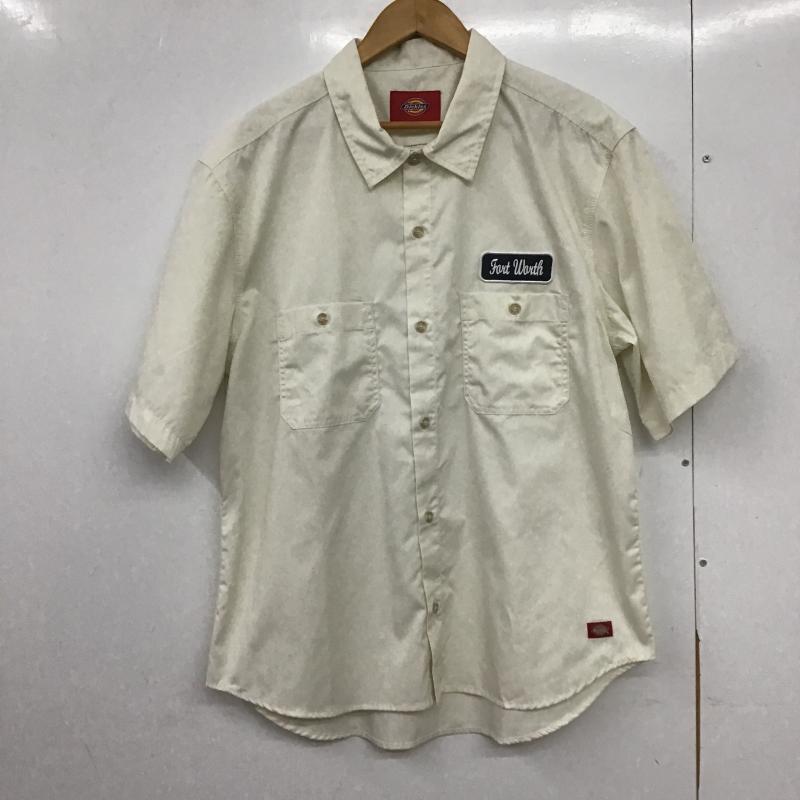 ディッキーズ Dickies シャツ、ブラウス 半袖 半袖シャツ ロゴシャツ ポケットシャツ XL ロゴ、文字 アイボリー / アイボリー / メンズ USED 古着 中古 10161503